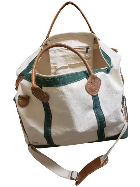Cb Station Handbags - CB Station Canvas & Leather Weekender Duffel Bag Unisex Hunter Green